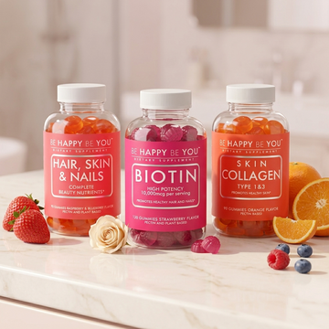 Be Radiant bundle: Biotin, Collagen, and Hair Skin & Nails gummy bottles