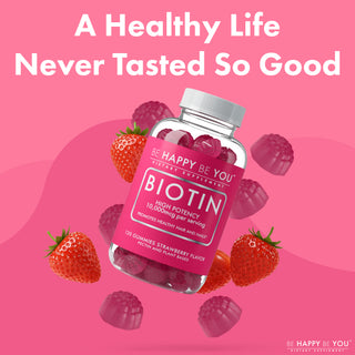 Biotin Gummies 10,000 mcg - Vegan Hair, Skin & Nails Support Vitamins