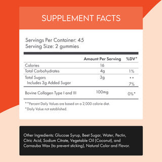 Collagen Type 1 & 3 Gummies - Skin, Hair & Joint Support