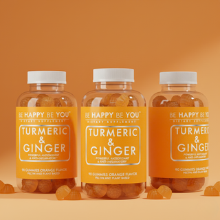 Turmeric & Ginger Gummies - Daily Wellness with Curcumin | Be Happy Be You
