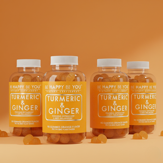 Turmeric & Ginger Gummies - Daily Wellness with Curcumin | Be Happy Be You