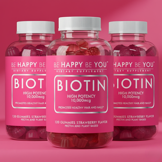 Biotin Gummies 10,000 mcg - Vegan Hair, Skin & Nails Support Vitamins