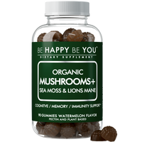 Lions Mane & Sea Moss Gummies - Organic 6-Mushroom Blend, Watermelon