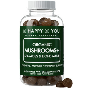 Lions Mane & Sea Moss Gummies - Organic 6-Mushroom Blend, Watermelon